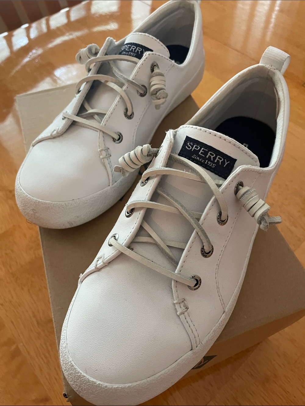 Sperry White Low-Top Lace-Up Sneakers with Rope Knot Detail crest vibe